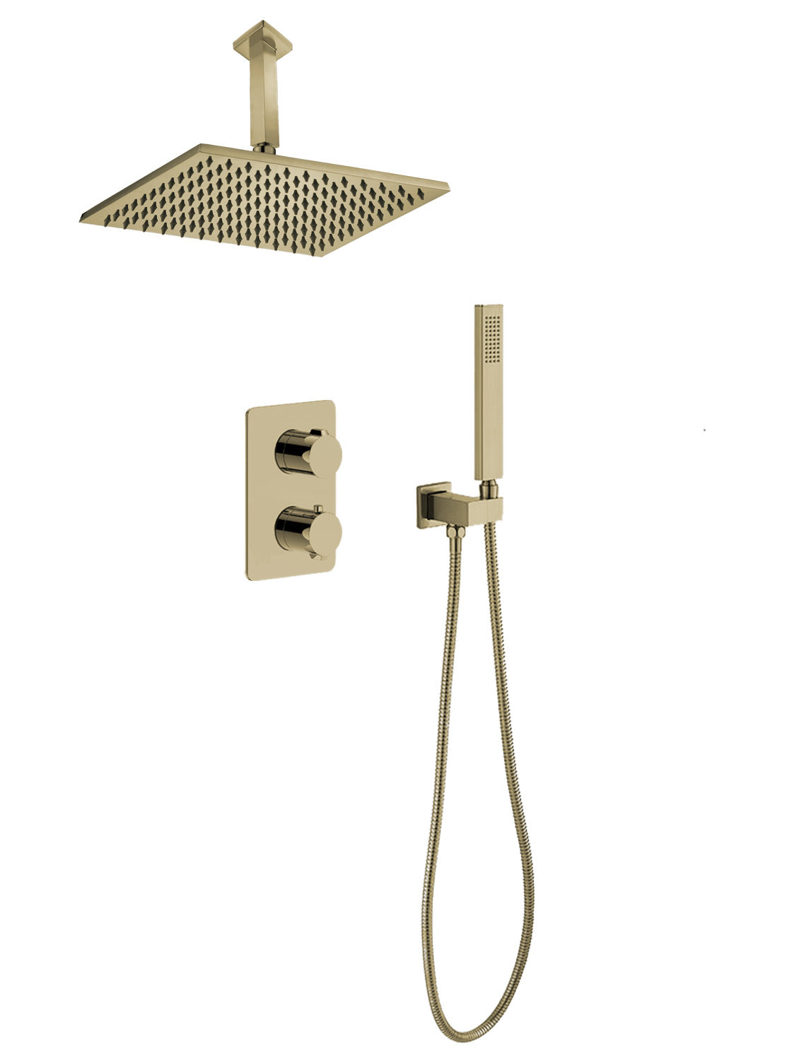 Jasper | Ceiling Arm Hand Shower Square Plate Set
