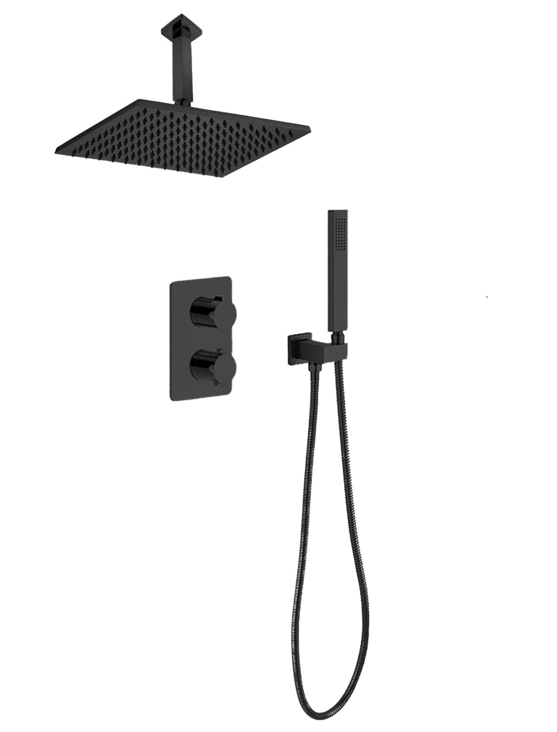 Jasper | Ceiling Arm Hand Shower Square Plate Set