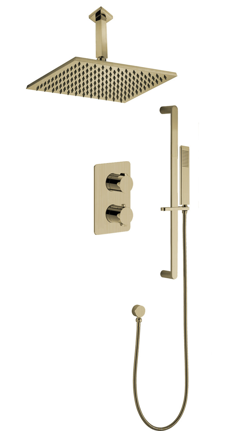 Jasper | Ceiling Slide Rail Shower Square Plate Set