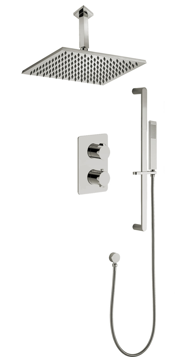 Jasper | Ceiling Slide Rail Shower Square Plate Set