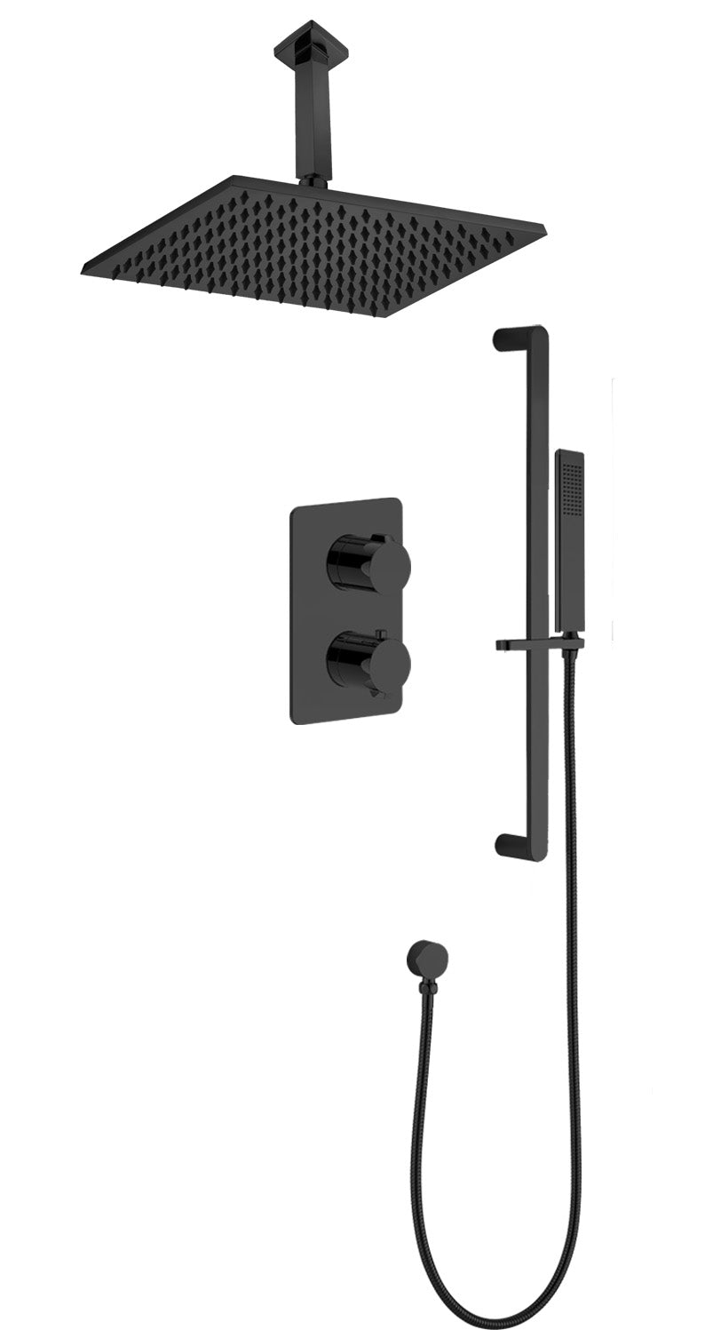 Jasper | Ceiling Slide Rail Shower Square Plate Set