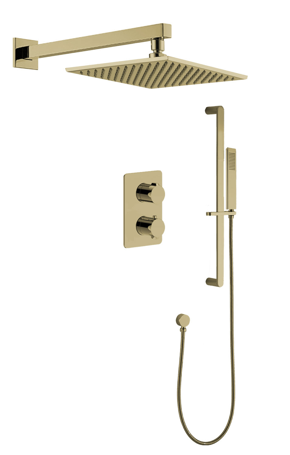 Jasper | Wall Arm Slide Rail Shower Square Plate Set