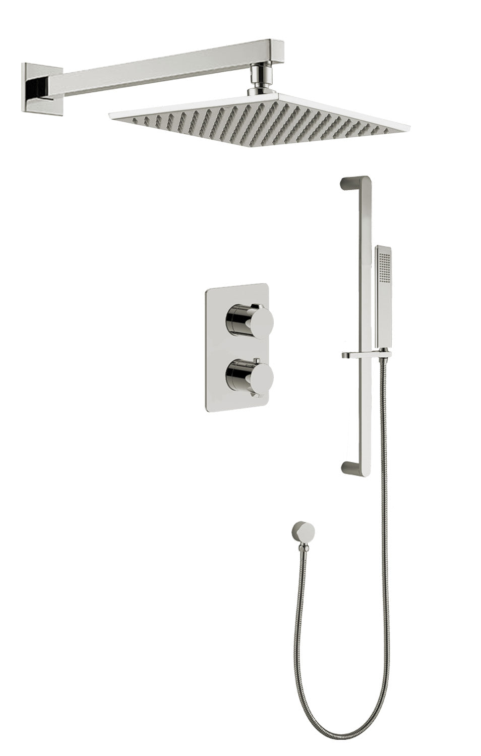 Jasper | Wall Arm Slide Rail Shower Square Plate Set