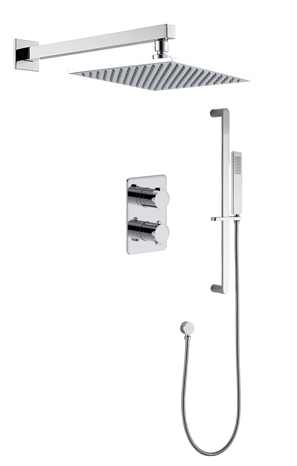 Jasper | Wall Arm Slide Rail Shower Square Plate Set