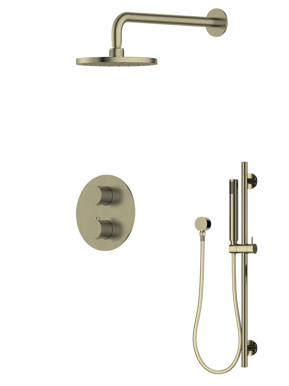 P/S/E Showering | 2-Way Wall Arm Slide Rail Shower Set