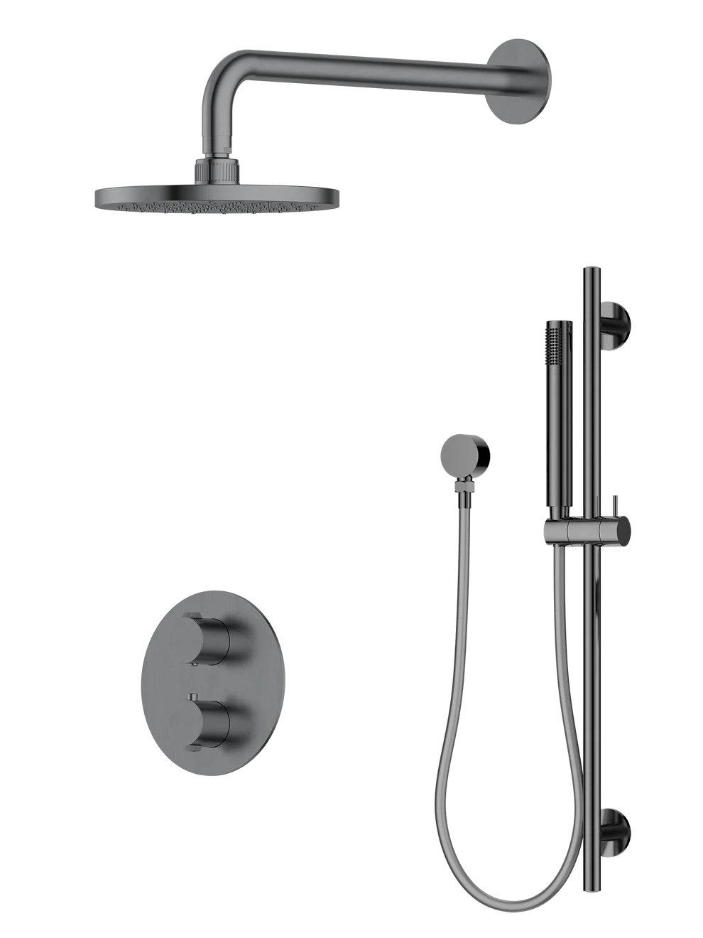 P/S/E Showering | 2-Way Wall Arm Slide Rail Shower Set