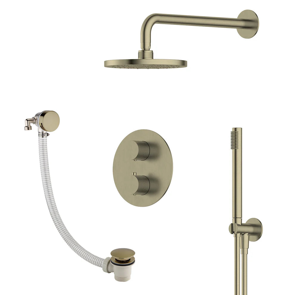 P/S/E Showering | 3-Way Wall Arm Hand Shower Set and Overflow Filler