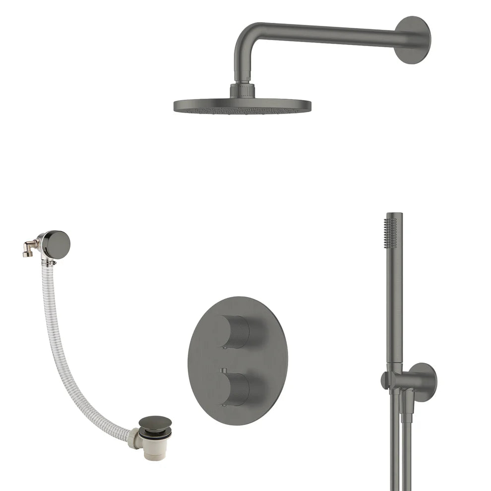 P/S/E Showering | 3-Way Wall Arm Hand Shower Set and Overflow Filler