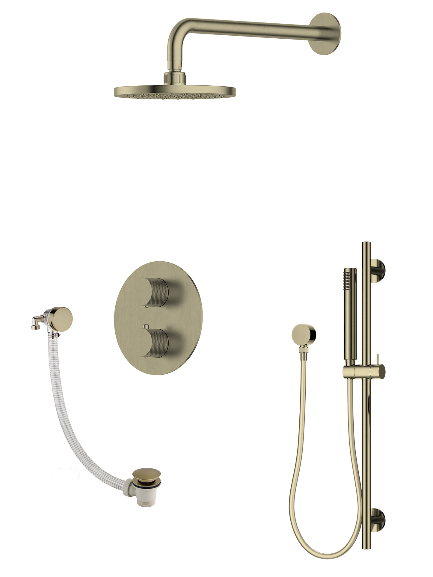 Vienna | 3-Way Valve Wall Arm Slide Rail Kit With Overflow Filler