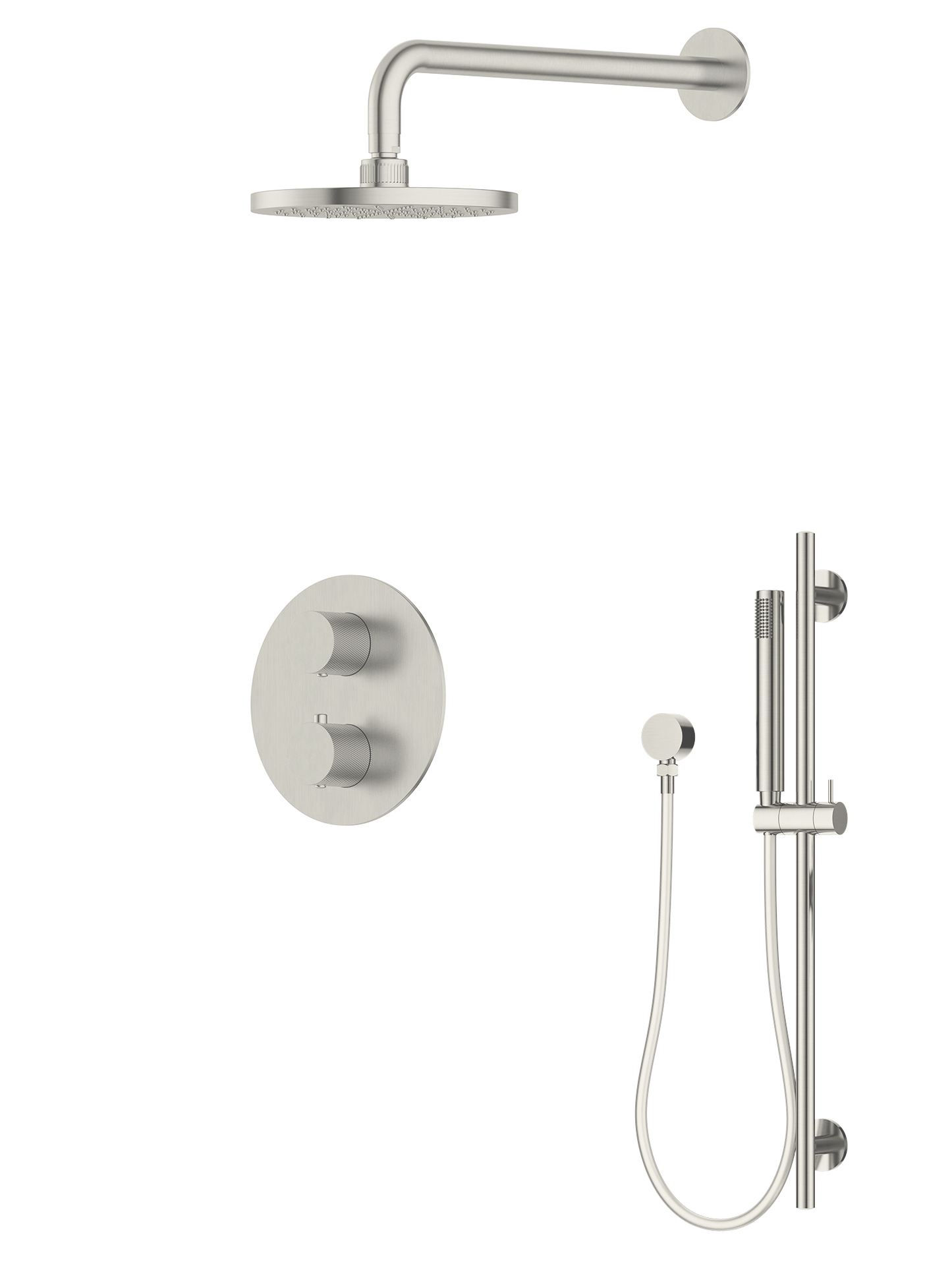 P/S/E Showering | 2-Way Wall Arm Slide Rail Shower Set