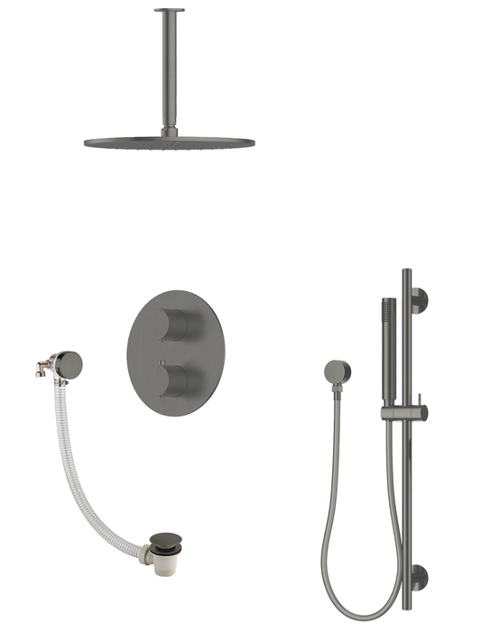 Vienna | 3-Way Valve Ceiling Arm Slide Rail Kit With Overflow Filler