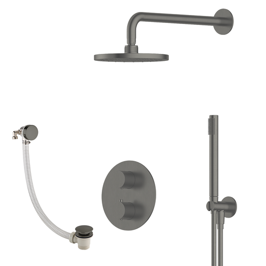 Vienna | 3-Way Valve Wall Arm Hand Shower Set With Overflow Filler