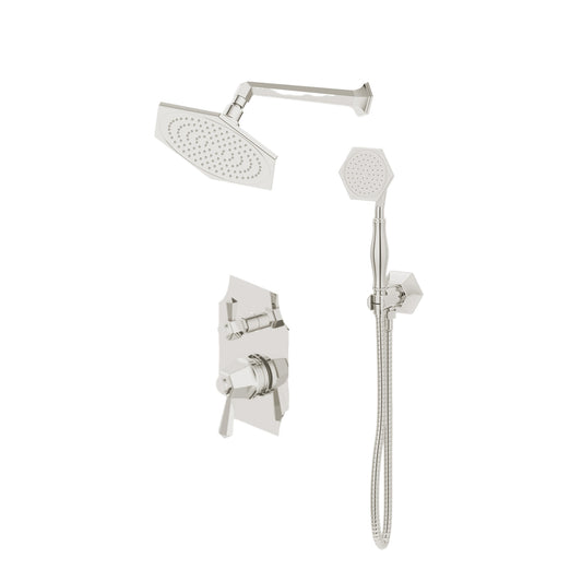 Darcey | Concealed Thermostatic Shower Set with Rain Overhead Shower and Hand Shower with Holder