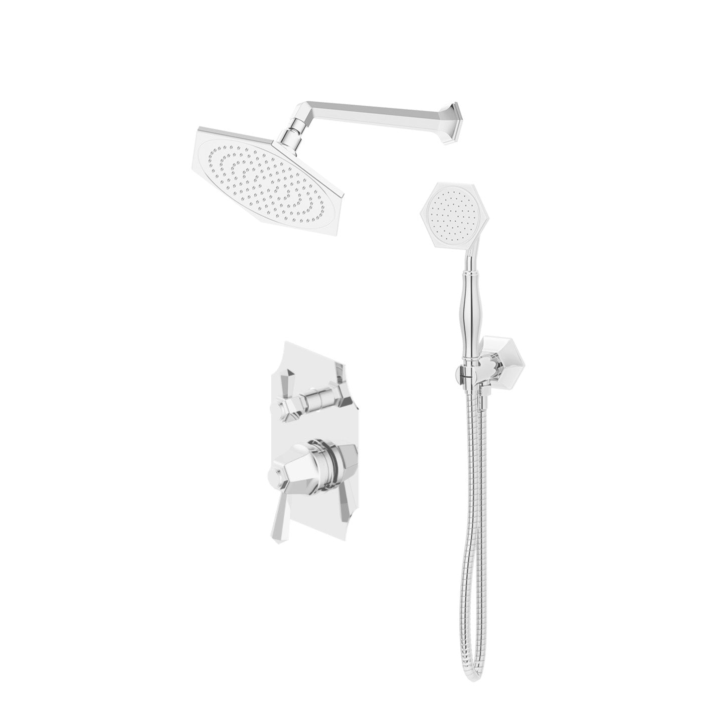 Darcey | Concealed Manual Shower Set with Rain Overhead Shower and Hand Shower with Holder