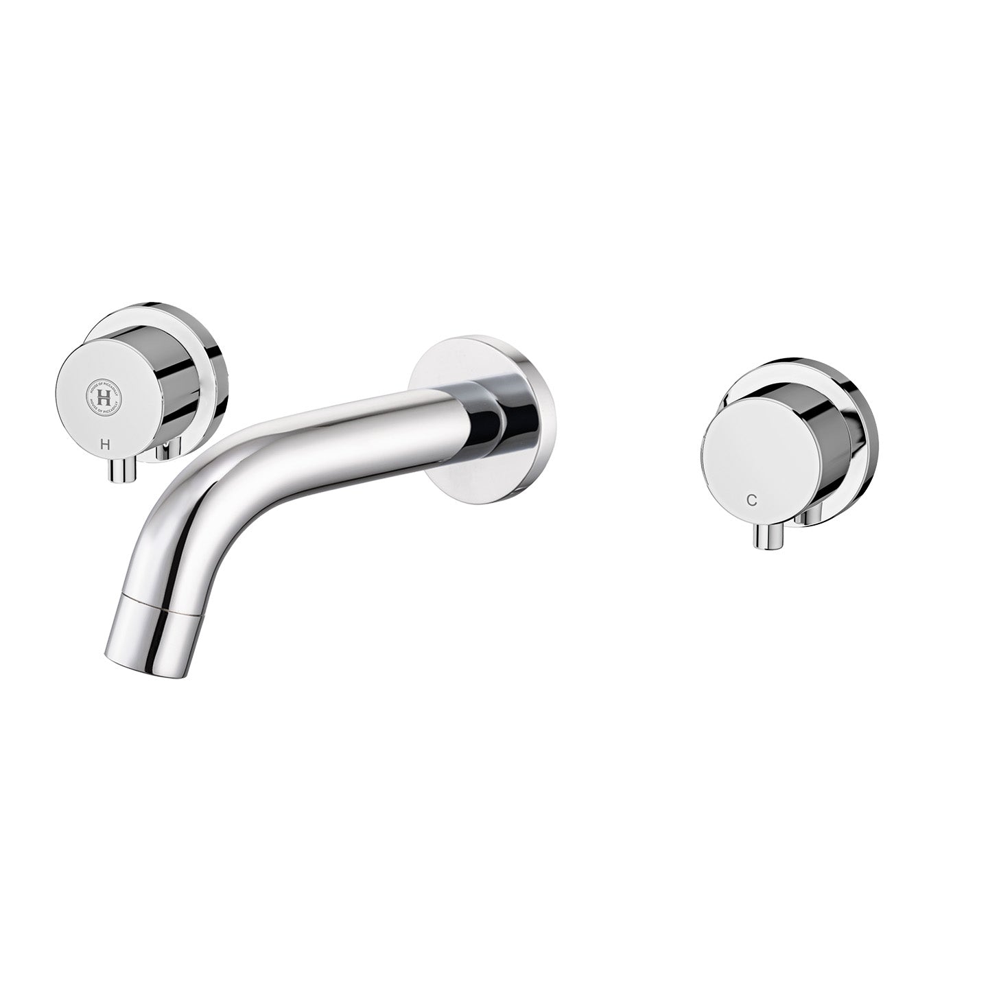 Elysha | 3 Hole Wall Mounted Basin Mixer Short Projection