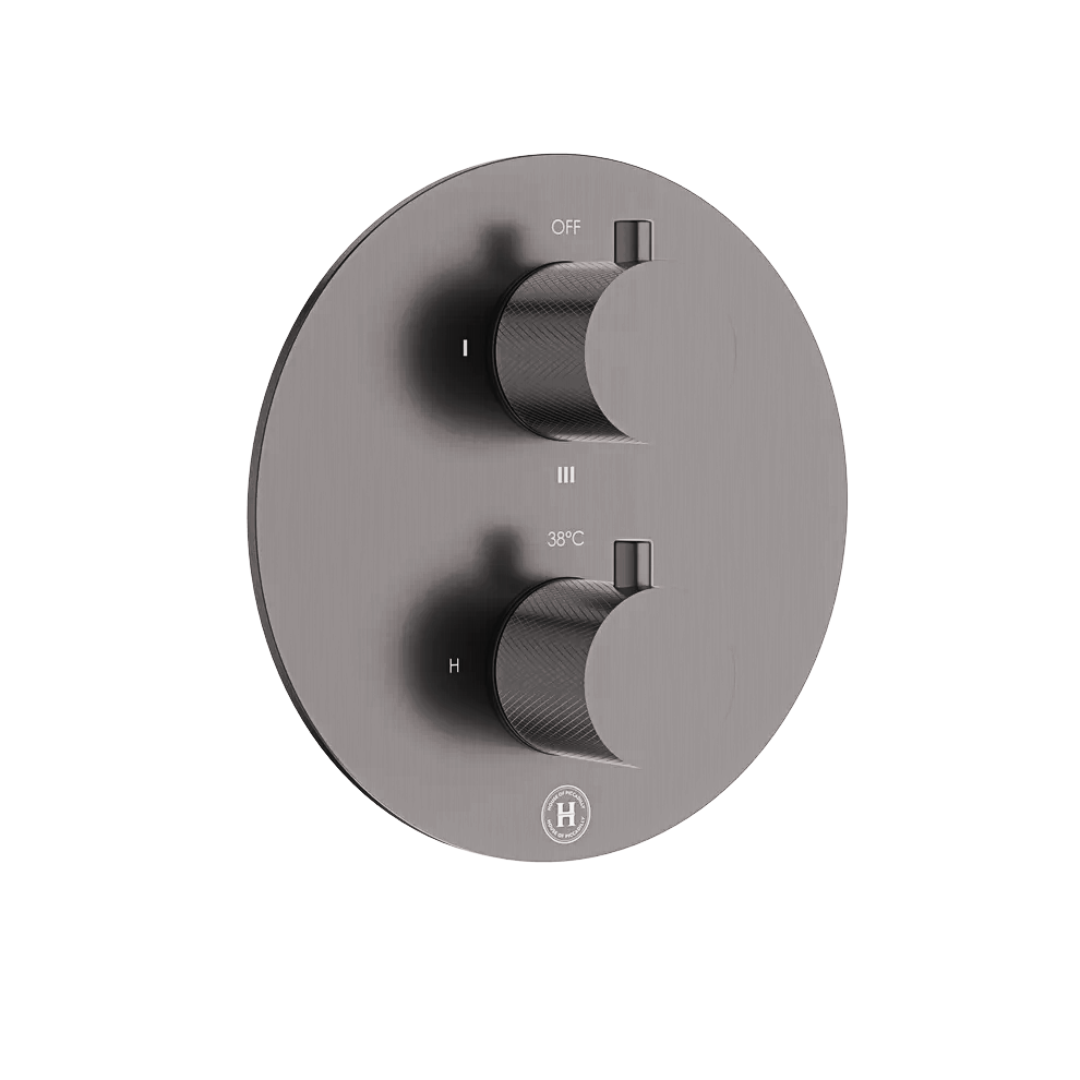 Showering | One/Two/Three-way Concealed Thermostatic Round Shower Valve with Knurled Handles