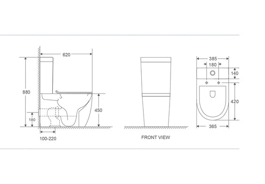 23.c Close Coupled Comfort Height CycloCleanTM WC Set with Seat