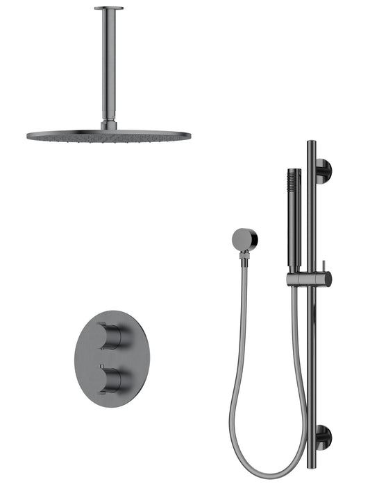 Penelope | Ceiling Arm Slide Rail Shower Set